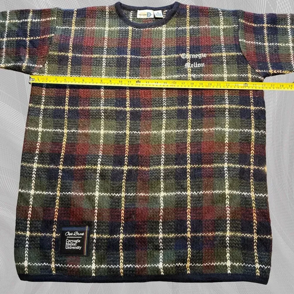 Oak Brook x Carnegie Mellon University Upcycled Tartan Plaid Sweater Size XXL
